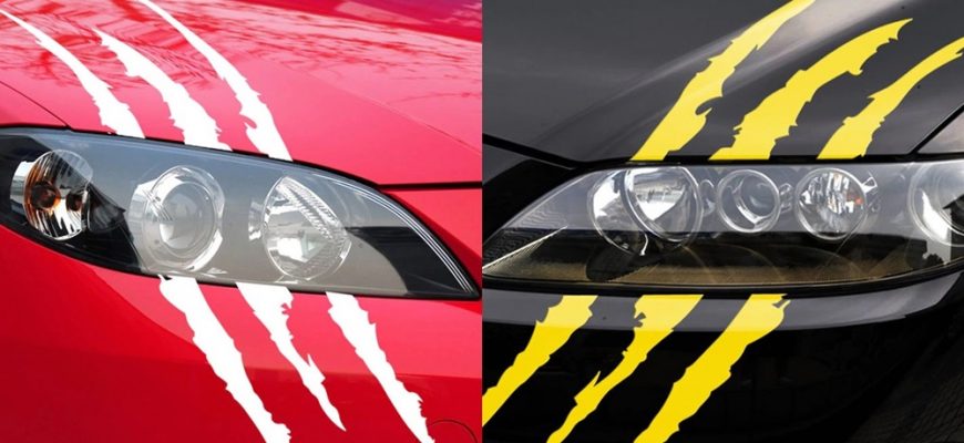 Наклейки на фары автомобиля