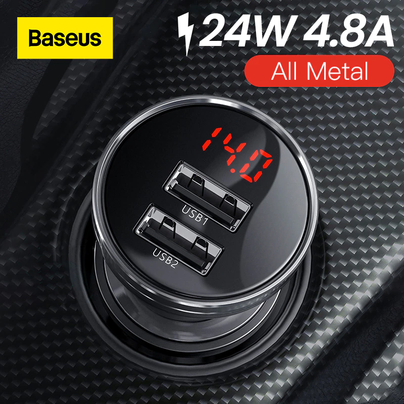Автомобильное зарядное устройство Baseus с 2 USB-портами 