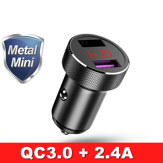 Металлическое автомобильное зарядное устройство QC 3,0 