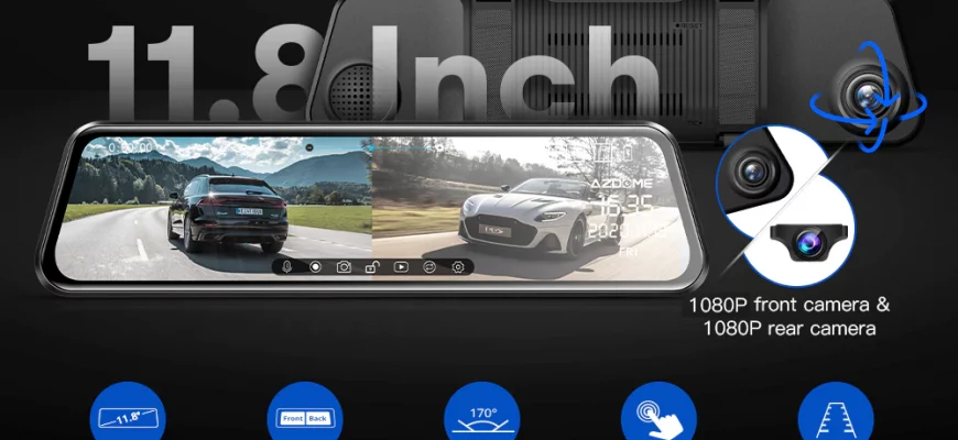 Видеорегистратор-зеркало заднего вида AZDOME PG17-G ANDROID с двумя камерами