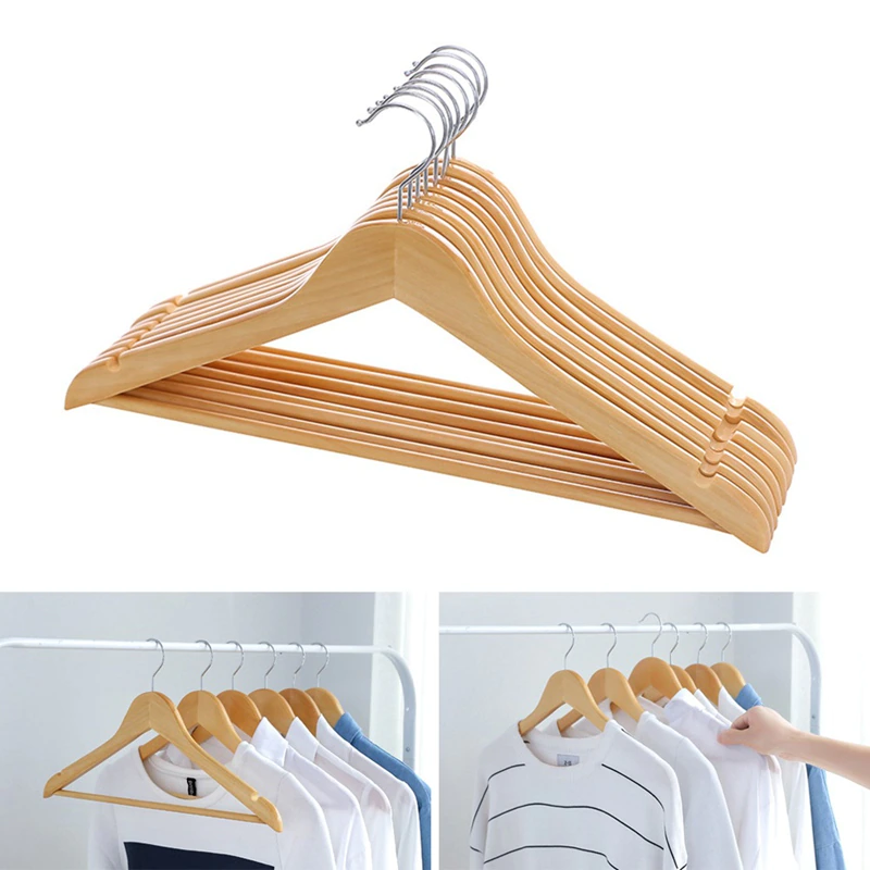 Деревянная вешалка для хранения одежды и юбок